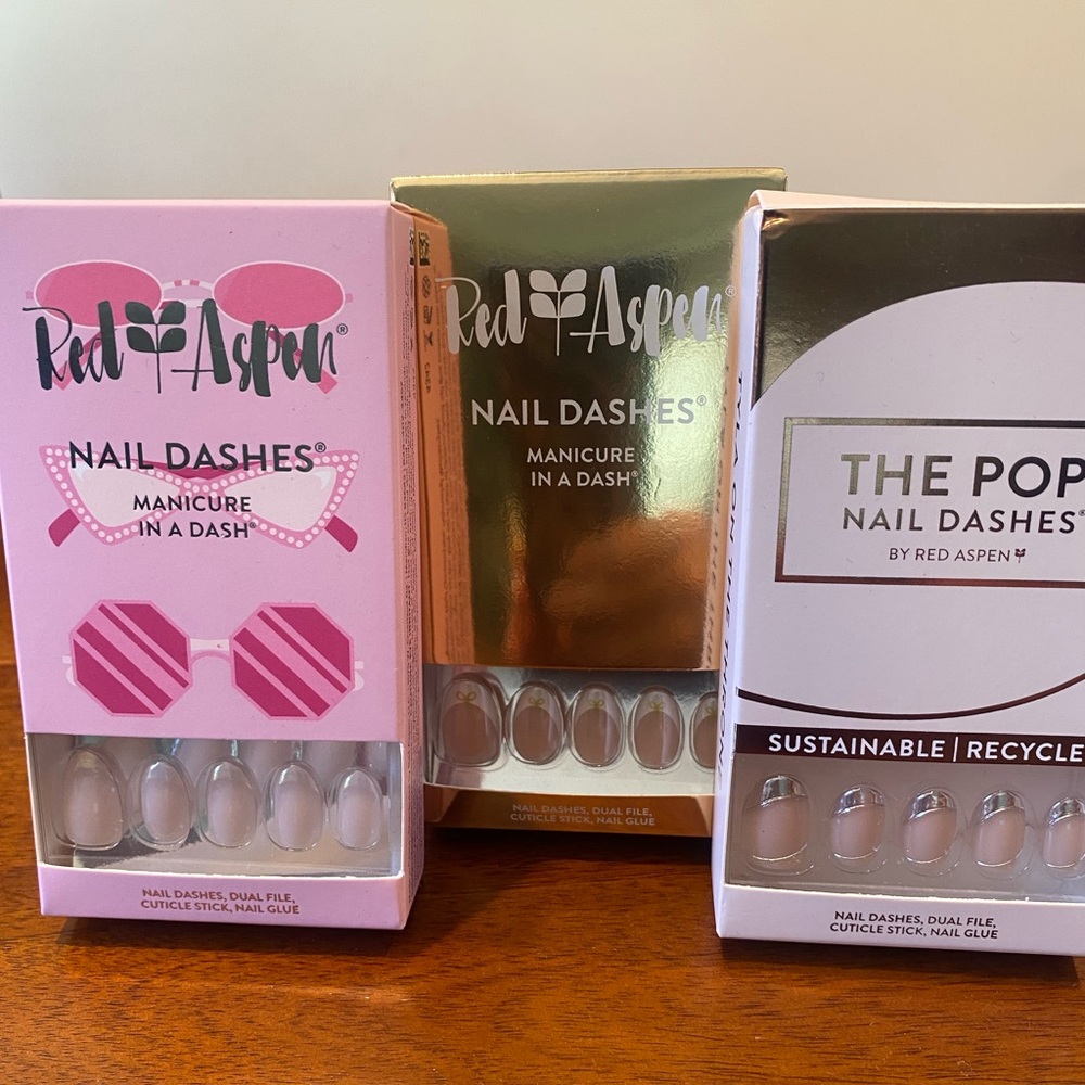 Nail Dashes, 3 sets. Brand new in boxes.